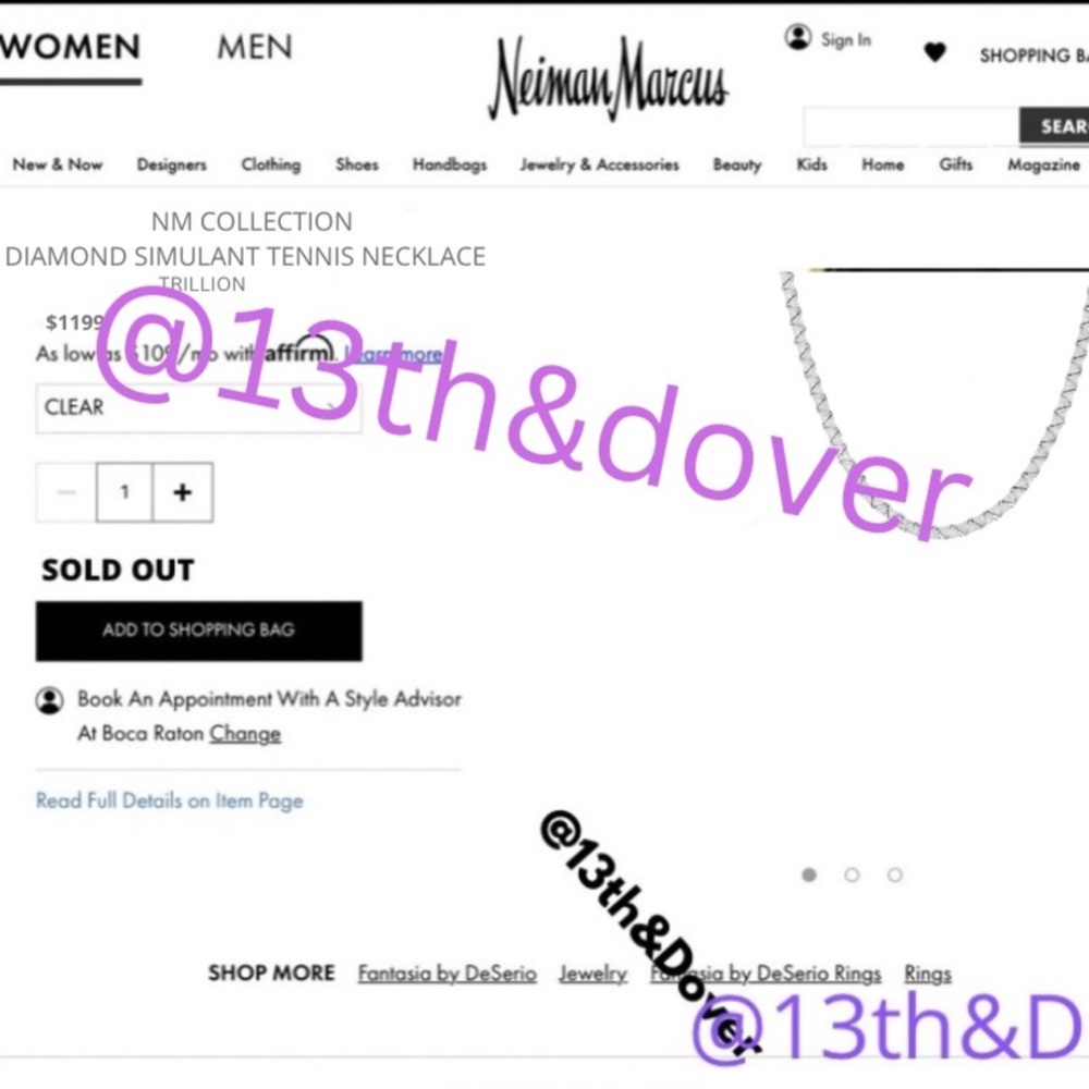 18k 60ct Trillion Tennis Necklace - Picture 15 of 16